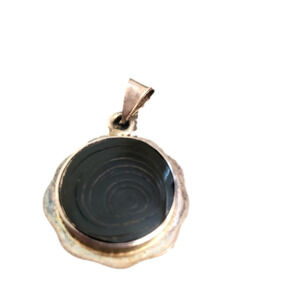 Black Onxy and Silver Necklace Pendant